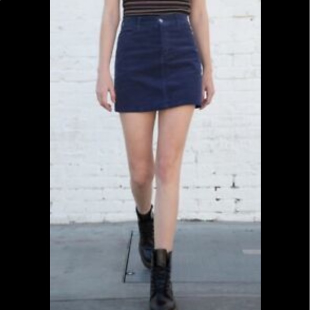Brandy Melville Juliette courderoy navy blue skirt
